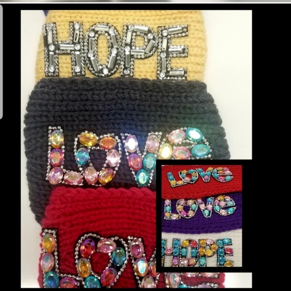 Knit Headbands Winter Wide Ear Warmer Hair Bands Crochet Embellished Headband - Picture 5 of 8